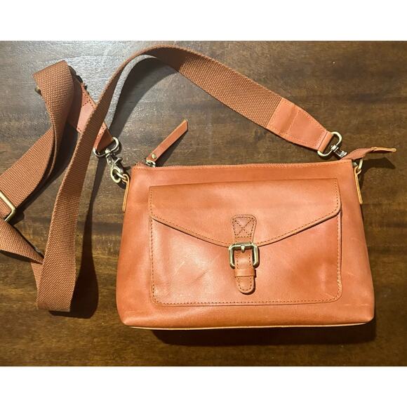 S-Zone Crossbody Bag Purse Leather RFID Tan - Picture 2 of 11